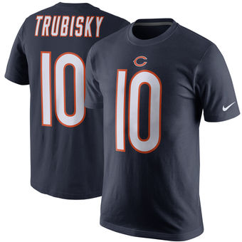Men's Chicago Bears 10 Mitchell Trubisky Nike Navy Player Pride Name & Number T-Shirt