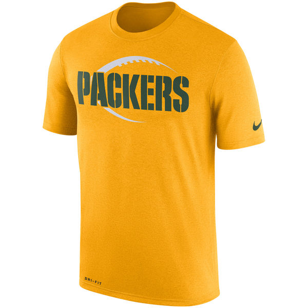 Men's Green Bay Packers Nike Gold Legend Icon Logo Performance T-Shirt