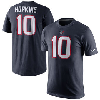 Men's Houston Texans 10 DeAndre Hopkins Nike Navy Player Pride Name & Number T-Shirt