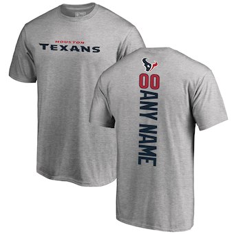 Men's Houston Texans NFL Pro Line Ash 00 Personalized Backer T-Shirt
