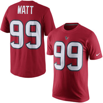 Men's Houston Texans 99 JJ Watt Nike Red Player Pride Name & Number T-Shirt