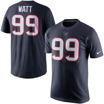 Men's Houston Texans 99 JJ Watt Nike Navy Player Pride Name & Number T-Shirt