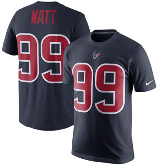 Men's Houston Texans 99 J.J. Watt Nike Navy Color Rush Player Pride Name & Number T-Shirt