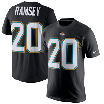 Men's Jacksonville Jaguars 20 Jalen Ramsey Nike Black Player Pride Name & Number T-Shirt