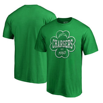 Los Angeles Chargers NFL Pro Line by Fanatics Branded St. Patrick's Day Emerald Isle Big and Tall T-Shirt Green