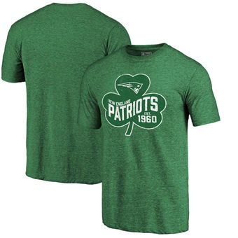 New England Patriots Pro Line by Fanatics Branded St. Patrick's Day Paddy's Pride Tri-Blend T-Shirt - Kelly Green