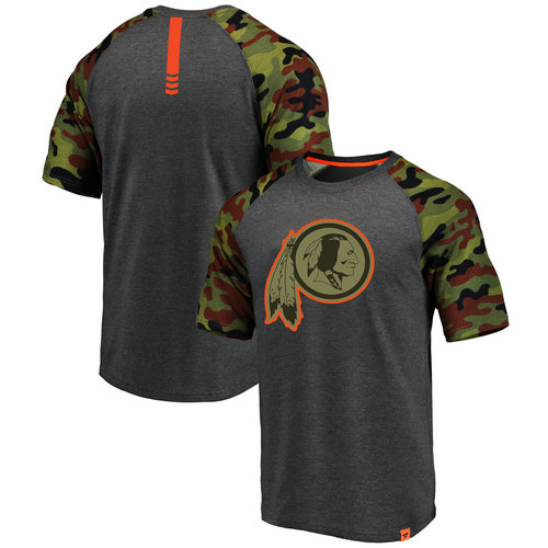 Washington Redskins Heathered Gray NFL Pro Line by Fanatics Branded Camo Recon Camo Raglan T-Shirt