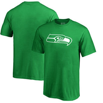 Seattle Seahawks NFL Pro Line by Fanatics Branded Patrick's Day White Logo T-Shirt Kelly Green