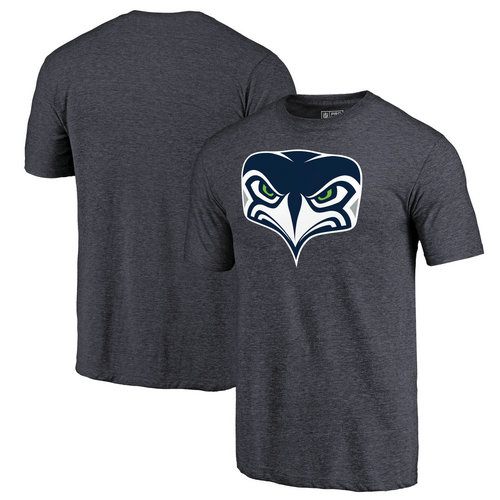 Seattle Seahawks Navy Alternate Team Logo Gear Tri-Blend NFL Pro Line by T-Shirt
