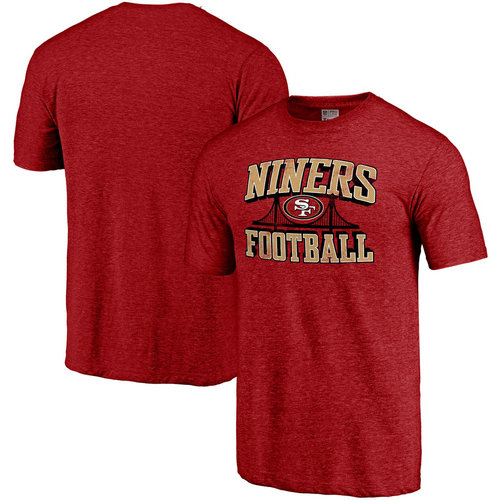 San Francisco 49ers Heathered Red Hometown Collection Tri-Blend NFL Pro Line by T-Shirt