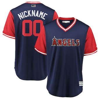 Men's Los Angeles Angels Majestic Navy 2018 Players' Weekend Cool Base Custom Jersey