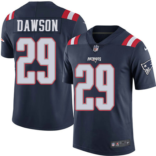 Youth Nike Patriots 29 Duke Dawson Navy Blue Stitched NFL Limited Rush Jersey