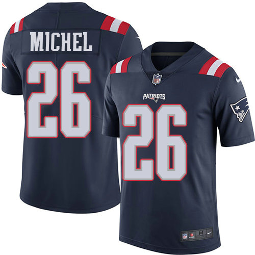 Youth Nike Patriots 26 Sony Michel Navy Blue Stitched NFL Limited Rush Jersey