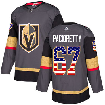 Adidas Vegas Golden Knights #67 Max Pacioretty Grey Home Authentic USA Flag Stitched NHL Jersey