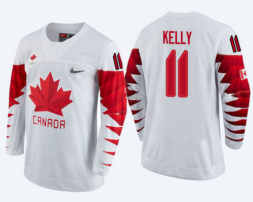 Men Canada Team #11 Chris Kelly White 2018 Winter Olympics Jersey