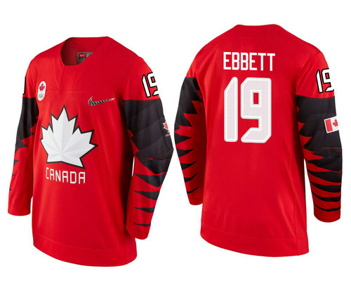 Men Canada Team #19 Andrew Ebbett Red 2018 Winter Olympics Jersey