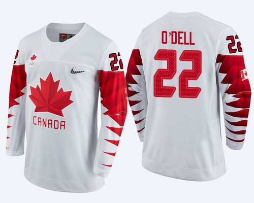 Men Canada Team #22 Eric O’Dell White 2018 Winter Olympics Jersey