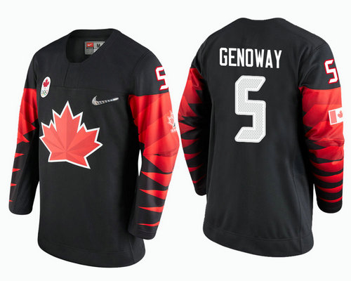 Men Canada Team #5 Chay Genoway Black 2018 Winter Olympics Jersey