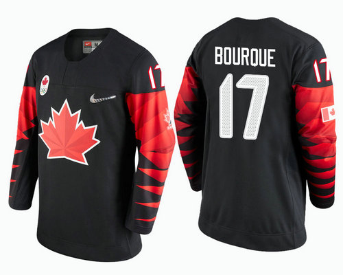 Men Canada Team #17 Rene Bourque Black 2018 Winter Olympics Jersey