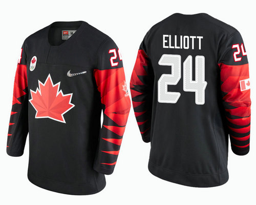Men Canada Team #24 Stefan Elliott Black 2018 Winter Olympics Jersey
