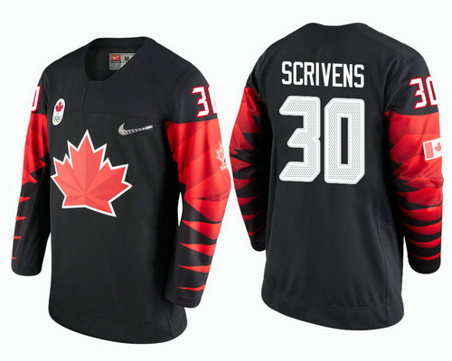 Men Canada Team #30 Ben Scrivens Black 2018 Winter Olympics Jersey
