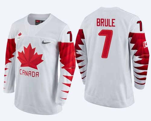 Men Canada Team #7 Gilbert Brule White 2018 Winter Olympics Jersey