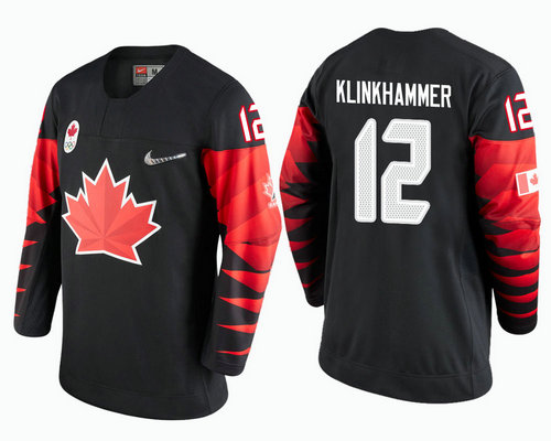 Men Canada Team #12 Rob Klinkhammer Black 2018 Winter Olympics Jersey