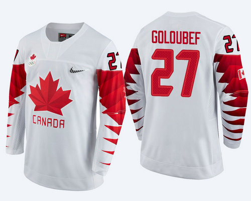 Men Canada Team #27 Cody Goloubef White 2018 Winter Olympics Jersey