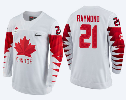 Men Canada Team #21 Mason Raymond White 2018 Winter Olympics Jersey