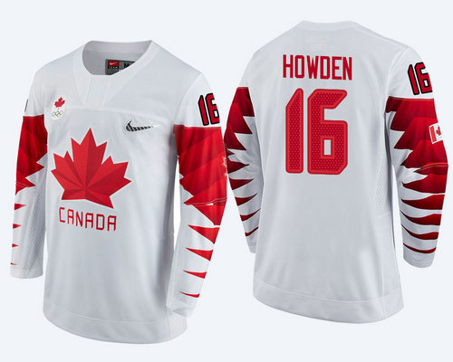 Men Canada Team #16 Quinton Howden White 2018 Winter Olympics Jersey