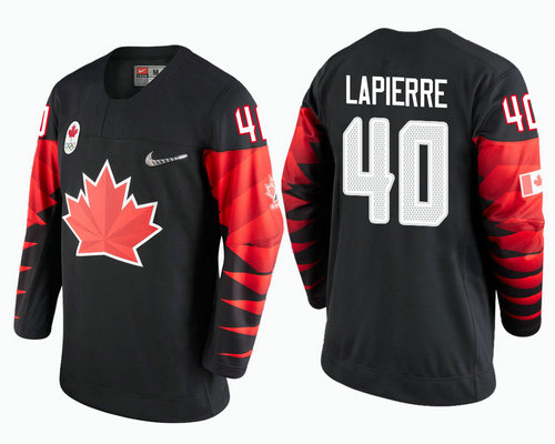 Men Canada Team #40 Maxim Lapierre Black 2018 Winter Olympics Jersey