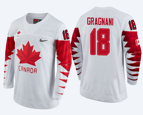 Men Canada Team #18 Marc-Andre Gragnani White 2018 Winter Olympics Jersey