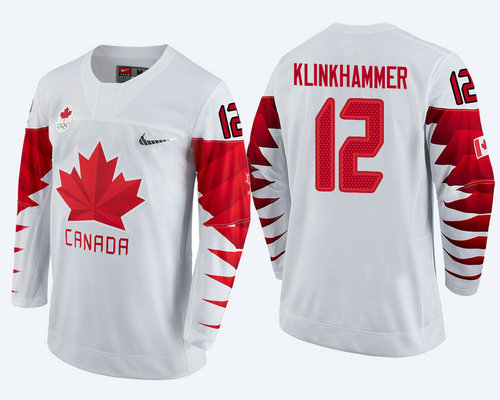 Men Canada Team #12 Rob Klinkhammer White 2018 Winter Olympics Jersey