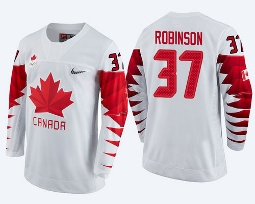 Men Canada Team #37 Mat Robinson White 2018 Winter Olympics Jersey