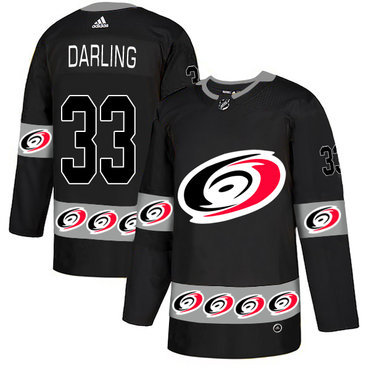 Men's Carolina Hurricanes #33 Soctt Darling Black Team Logos Fashion Adidas Jersey