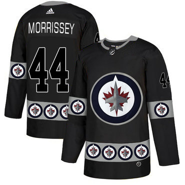 Men's Winnipeg Jets #44 Josh Morrissey Black Team Logos Fashion Adidas Jersey