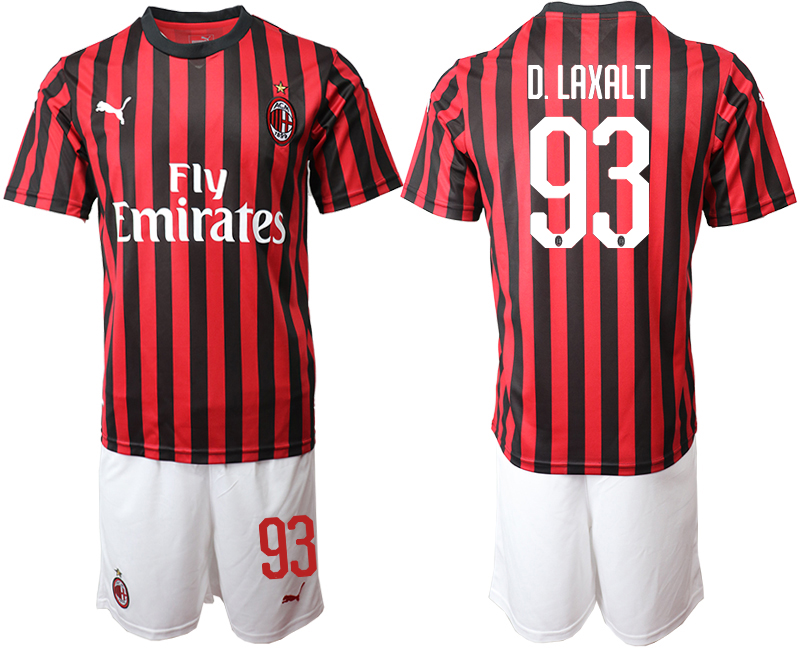 2019-20 AC Milan 93 D. LAXALT Home Soccer Jersey