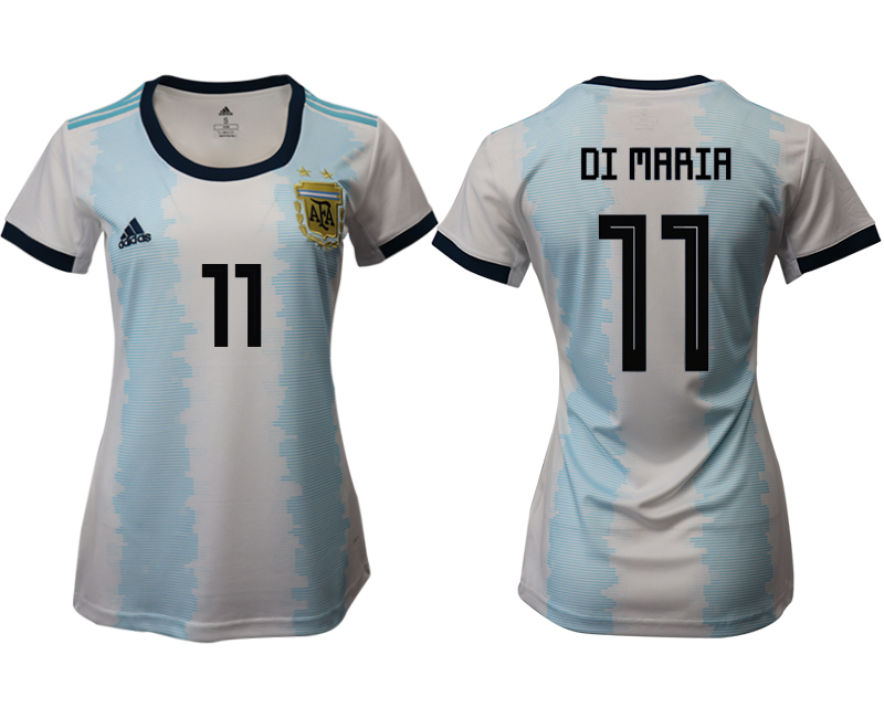 2019-20-Argentina-11-DI-MARIA-Home-Women-Soccer-Jersey