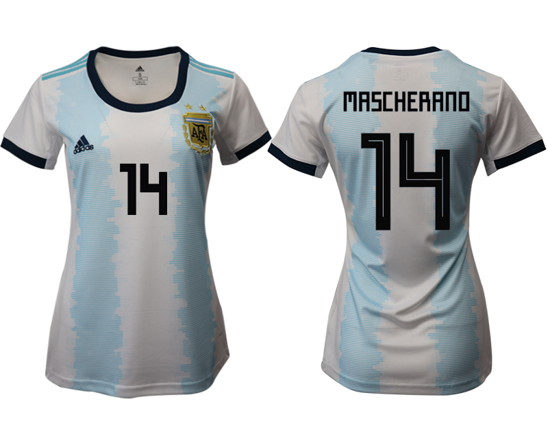 2019-20-Argentina-14-MASCHERANO-Home-Women-Soccer-Jersey