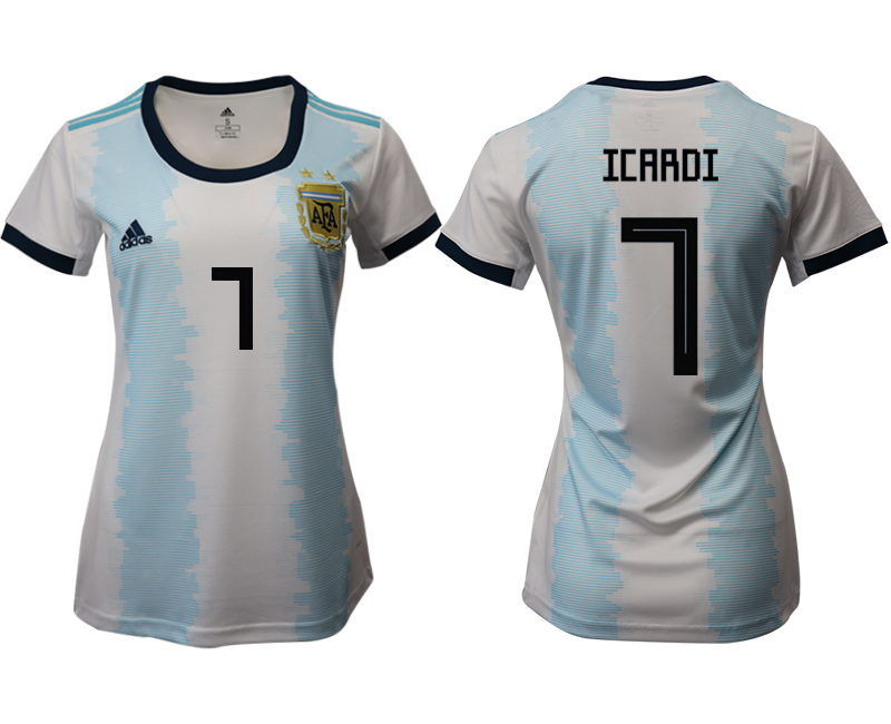2019-20-Argentina-7-ICARDI-Home-Women-Soccer-Jersey