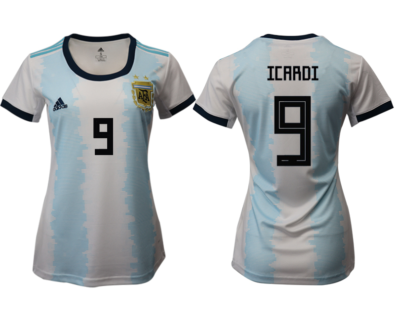 2019-20-Argentina-9-ICARDI-Home-Women-Soccer-Jersey