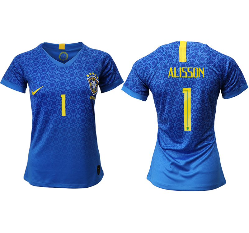 2019-20-Brazil-1-ALISSON-Away-Women-Soccer-Jersey