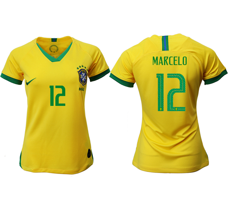 2019-20-Brazil-12-MARCELO-Home-Women-Soccer-Jersey