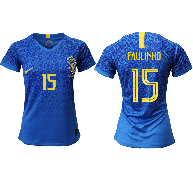 2019-20-Brazil-15-PAULINHO-Away-Women-Soccer-Jersey