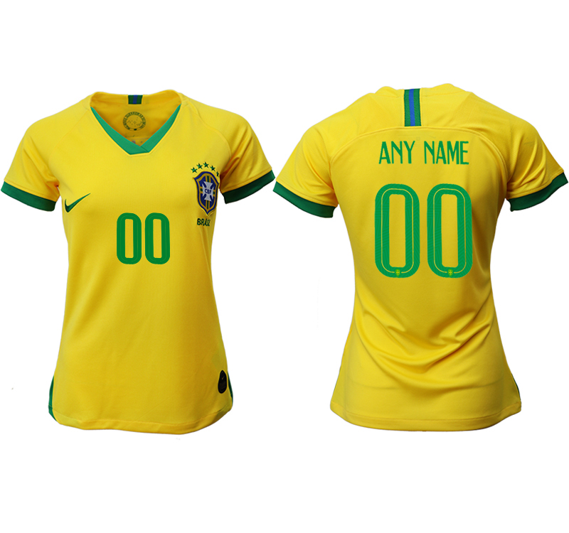 2019-20-Brazil-Customized-Home-Women-Soccer-Jersey