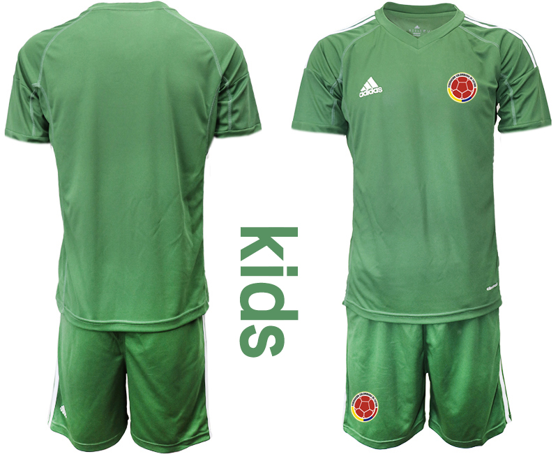 2019-20-Colombia-Army-Green-Youth-Goalkeeper-Soccer-Jersey