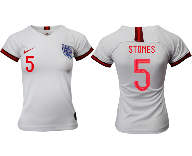 2019-20-England-5-STONES-Home-Women-Soccer-Jersey