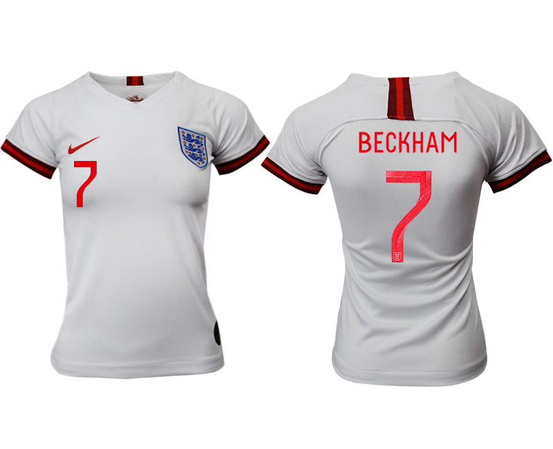 2019-20-England-7-BECKHAM-Home-Women-Soccer-Jersey