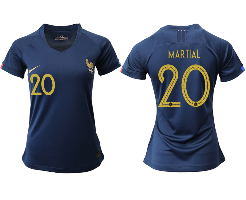 2019-20-France-20-MARTIAL-Homen-Women-Soccer-Jersey