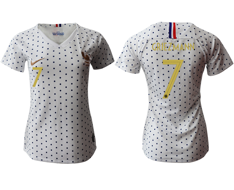 2019-20-France-7-GRIEZMANN-Away-Women-Soccer-Jersey
